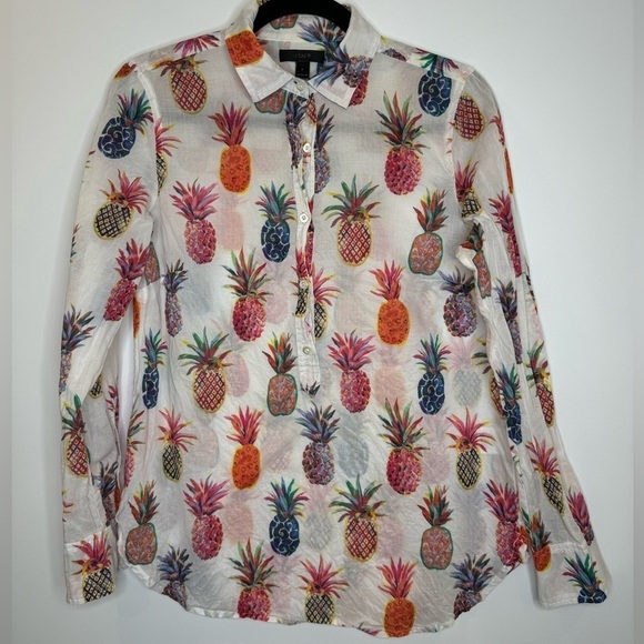 J. Crew Tops - J. Crew ananas printed popover blouse size 2
